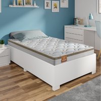 Cama Box Solteiro Desmontável Com Colchão Molas Ensacadas Real 88x188x58cm Bege / Branco CBP - Supor