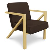 Poltrona Para Sala de Estar Angel Corano Marrom Base Metálica Dourada - Pallazio