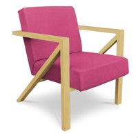Poltrona Para Sala de Estar Angel Corano Rosa Base Metálica Dourada - Pallazio