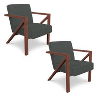 Kit 2 Poltronas Para Sala de Estar Angel Veludo Boucle Cinza Base Metálica Cobre - Pallazio