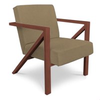 Poltrona Para Sala de Estar Angel Veludo Boucle Marfim Base Metálica Cobre - Pallazio