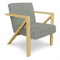 Poltrona Para Sala de Estar Angel Veludo Boucle Bege Gelo Base Metálica Dourada - Pallazio