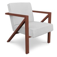 Poltrona Para Sala de Estar Angel Corano Branco Base Metálica Cobre - Pallazio