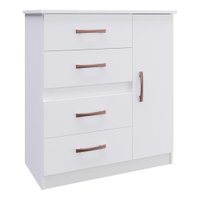 Cômoda 4 Gavetas 1 Porta Luíza Multimóveis VCR4157 Nogueira