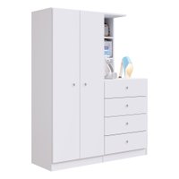 Guarda-Roupas Infantil 2 Portas e 4 Gavetas Multimóveis CR35094 Branco