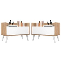 Kit com 2 Mesas de Cabeceira 80cm Retrô Multimóveis V4002