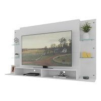 Painel TV 60" c/ prateleiras de vidro Nairóbi Multimóveis Branco