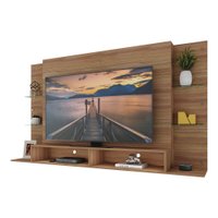 Painel TV 60" c/ prateleiras de vidro Nairóbi Multimóveis Madeirado