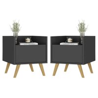 Kit com 2 Mesas de Cabeceira 40cm Retrô Multimóveis V4044