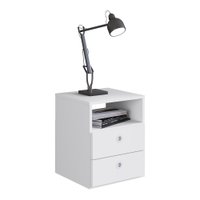 Mesa de Cabeceira com 2 Gavetas Multimóveis CR35099 Branca