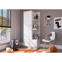 Guarda-Roupas Infantil 1 Porta 2 Gavetas Multimóveis CR35097 Branco/Fumê