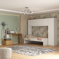 Conjunto Quarto Cama de Solteiro com Guarda-Roupas e Escrivaninha Multimóveis MP4123