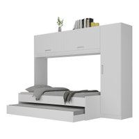 Bicama C/ Guarda-Roupas/Roupeiro para colchão 88 x 188 cm Multimóveis Branco
