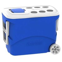 Caixa Térmica 50L Cooler para Bebidas com Rodinhas Alça e Tampa Porta Latas Soprano Azul