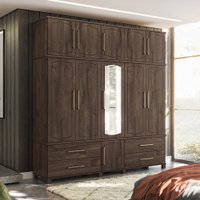 Guarda Roupa 11 Portas 4 Gavetas com Espelho e Pés Londres Triplex Santos Andirá - 619930