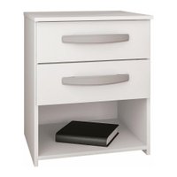 Mesa de Cabeceira com 2 Gavetas Multimóveis CR35151 Branco