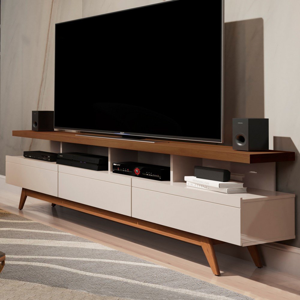 Rack para TV Até 72 Polegadas Porto Belo 3 Gavetas