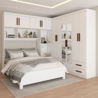 Guarda-Roupa Casal Modulado com Cama Paradise 10 Portas com Espelho 6 Gavetas