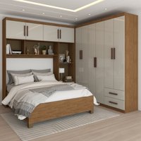 Guarda-Roupa Casal Modulado com Cama Paradise 10 Portas 6 Gavetas