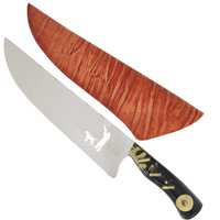 Faca Caçador Perdiz Perdigueiro Picanheira 10' Aço Inox 420c Churrasco Artesanal Cabo Munição