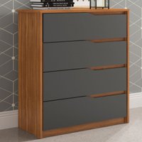 Cômoda átria 4 Gavetas Amêndola Touch/Grafito