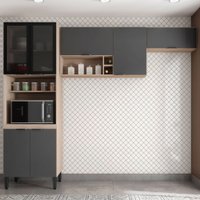 Cozinha Compacta Firenze 7 Portas Avena Touch/Grafito - 621271