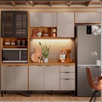 Cozinha Completa Firenze 10 Portas 2 Gavetas Amêndola Touch/Nude Prime Tx - 621274