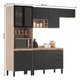 Cozinha Completa Firenze 10 Portas 2 Gavetas Avena Touch/Grafito 621275