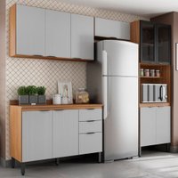 Cozinha Completa Firenze 11 Portas 2 Gavetas Amêndola Touch/Nude Prime Tx - 621278
