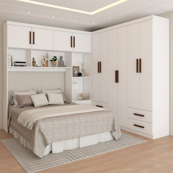 Guarda-Roupa Casal Modulado com Cama Paradise 10 Portas 6 Gavetas 622510