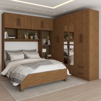 Guarda-Roupa Casal Modulado com Cama Paradise 10 Portas com Espelho 6 Gavetas - 622521