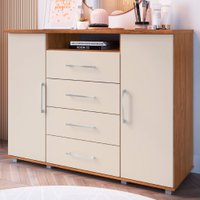 Cômoda Gold 2 Portas 4 Gavetas Freijó/Off White 623542