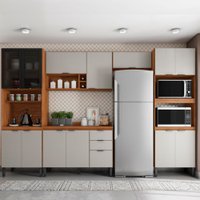 Cozinha Completa Firenze 14 Portas 2 Gavetas Amêndola Touch/Nude Prime Tx - 621282