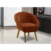 Poltrona Para Sala Decorativa Milena Veludo Terracota Adonai Estofados