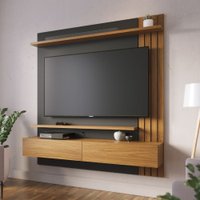 Home Para Tv Colibri Juriti Suspenso 2 Portas 1.5 - Preto Fosco /Noce Milano