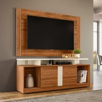 Home Com Painel Mobler 180 CM - Cinamomo Mel/Off White