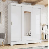 Guarda Roupa Henn Paris 3 Portas de correr com espelho 2 gavetas BE308