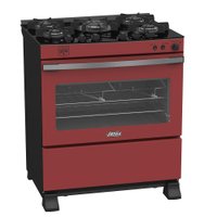Fogao a Gas 5 Bocas Venax Gaudi Vetro Vitreo Vermelho 127V