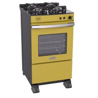 Fogao a Gas 4 Bocas Venax Gaudi Vetro Vitreo Amarelo 220V