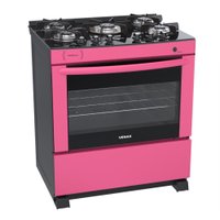 Fogao a Gas 5 Bocas Venax Delplus Vitreo BL Pink