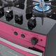 Fogao a Gas 4 Bocas Venax Gaudi Vetro Vitreo Pink 127V