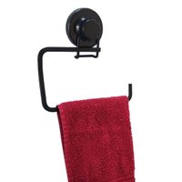 Toalheiro com Ventosa Preto Fosco Porta Toalha de Rosto para Banheiro Lavabo Faciliti - 614148