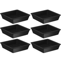 Kit 6 Porta Shoyu 50ml Molheira Sushi Preta Pote Quadrado Nozoki Uno Coza Plástico - 614212