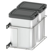 Lixeira Dupla para Cozinha Suprema Corrediça Deslizante Lateral 9 litros Embutir Dimec - Cromado