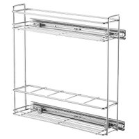 Porta Tempero Aramado Deslizante para Armário Cozinha 44,5x12x37,5cm Aço Cromado - 614268
