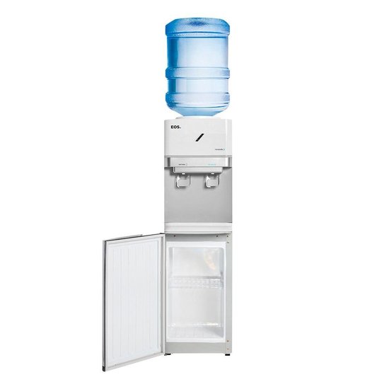 Bebedouro de Coluna para Garrafão com Armário EOS Mineralle Compressor Branco