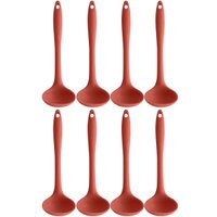 Kit 8 Conchas de Silicone Utensílios Cozinha Talheres para Sopa Feijão Restaurante OU Terracota
