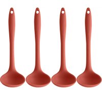 Kit 4 Conchas de Silicone Utensílios Cozinha Talheres para Sopa Feijão Restaurante OU Terracota