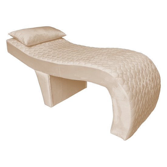 Maca Estética Ergonômica Matelassê 0,80m Isabella Veludo Bege - Pallazio