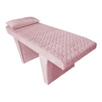 Maca Estética Reta Matelassê 0,80m Sophia Veludo Rosa Bebê - Pallazio